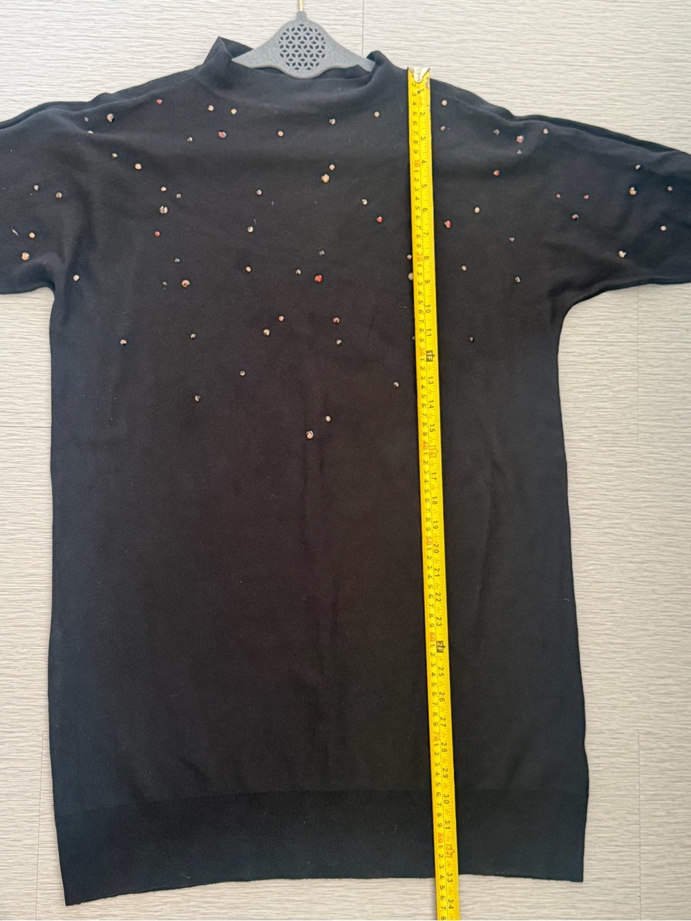 NIC+ZOE Twinkle Vital Rhinestone Sweater Mini Dress Black Petite Small PS - Picture 5 of 12